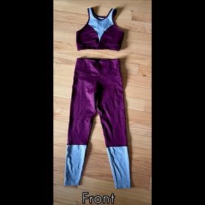 Onzie SET Legging and Sports Bra set , burgundy, grey M L